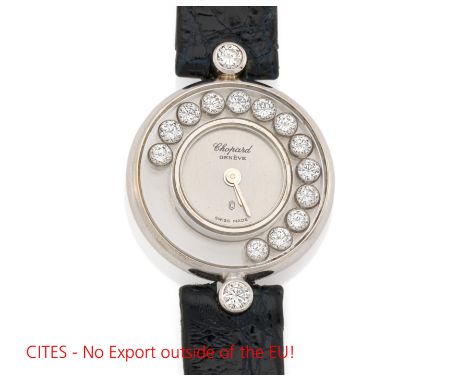 CHOPARDHappy Diamonds- Armbanduhr. Herkunft: Schweiz. Werk: Quarz 201.001. Gehäuse/Armband: 750/- Weißgold, 2 Diamanten an de