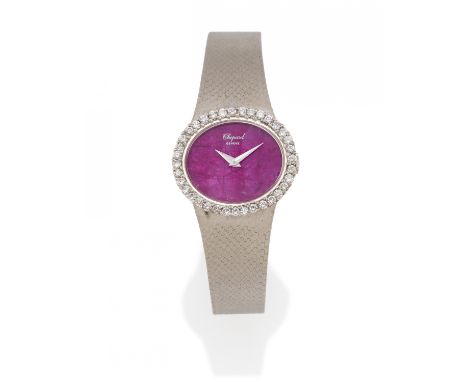 CHOPARDSchmuckuhr. Herkunft: Schweiz, Genf. Datierung: Um 1970/1980. Werk: Handaufzug, Cal. 846. Gehäuse/Armband: 750/- Weißg