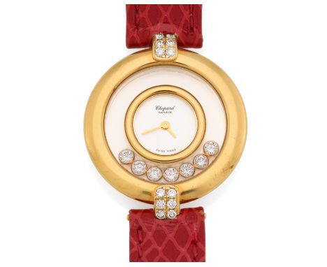 CHOPARDHappy Diamonds- Armbanduhr. Herkunft: Schweiz, Genf. Werk: Quarz, Cal. 201.001. Gehäuse/Armband: 750/- Gelbgold, 23 Br
