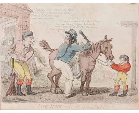 George Cruikshank - Jack Junk Embarking on a Cruize!, hand-coloured print, published by T Tegg, Cheapside, circa 1807, 26 x 3