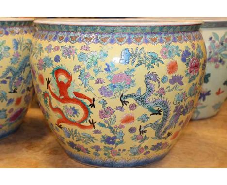 TWO PAIRS OF CHINESE CERAMIC PLANTERS AND ANOTHER CHINESE PLANTER