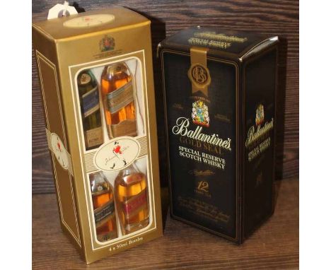 BALLANTINE'S GOLD SEAL
Blended Scotch Whisky. 700ml, 40% volume, in carton.
JOHNNIE WALKER MINIATURE GIFT PACK
Johnnie Walker