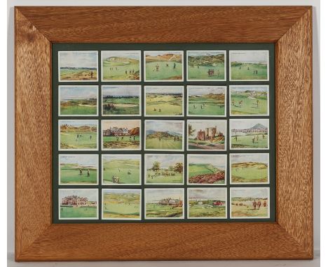 FRAMED WILL'S GOLF CIGARETTE CARDS
a complete set of twenty five, in oak frame, 37cm high 44cm wide