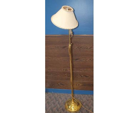 BRASS STANDARD LAMP
140cm high, with modern shade