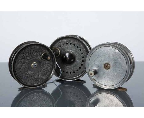 THREE FISHING REELS
including Arthur Allan of Glasgow vintage fly reel, JW Young 'Beaudex' fly reel and JW Young 'Condex' fly