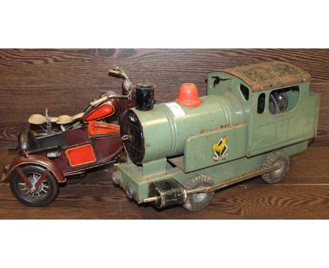 VINTAGE TIN TRAIN 
together with other toys