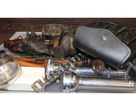 LOT OF MIXED COLLECTABLES 
including vintage torches etc (1 tray)
