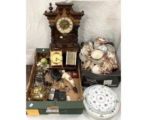 An Imari pattern Victorian tea service, clocks, coins and other collectables 