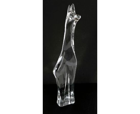 A modern Daum clear glass model of a giraffe, height 32cm.In good condition with no obvious faults.WE TAKE GREAT CARE in the 