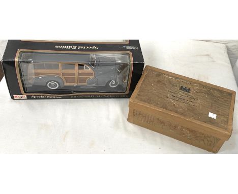 A pre-war wooden jigsaw; a scale model of a Morris Traveller, boxed 