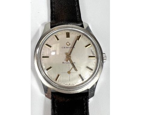 CERTINA BRISTOL: a Swiss manual watch c.1960 with silver dial, gold/black hands and batons, no 860 376941, new strap 