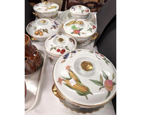 A selection of Royal Worcester Evesham dinner ware, tureen, dishes and similar items, a mid 20th century Polish tea service 