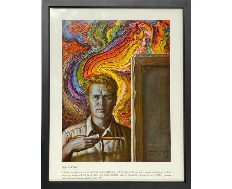 A framed 1960's print Self Portrait by Tretchikoff, 30 x 37cm.