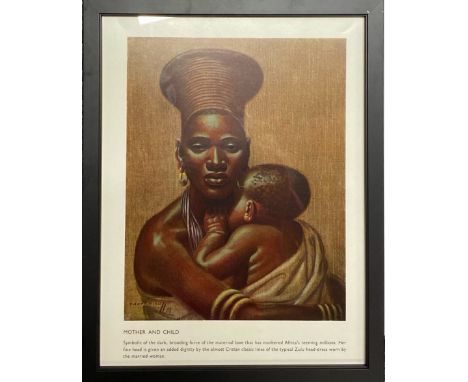 A framed 1960's print Mother and child by Tretchikoff, 26 x 33cm.