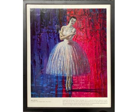 A framed 1960's print Ballerina by Tretchikoff, 35 x 42cm.