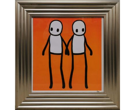 A framed contemporary print, frame size 55 x 55cm.
