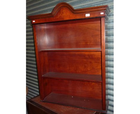 Mahogany inlaid three tier wall shelf 