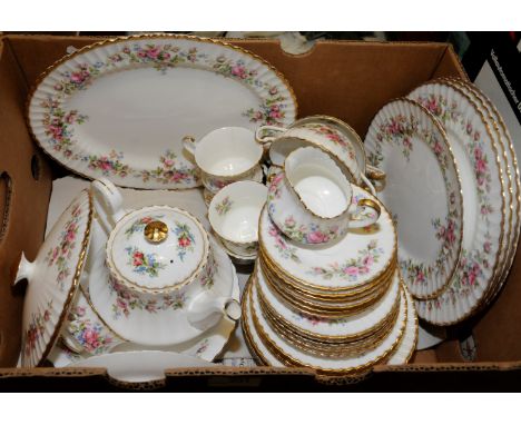 Paragon 'Moss Rose' part dinner set including dinner plates, tea plates, side plates, teapot etc 