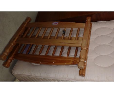 Pine single bed and mattress