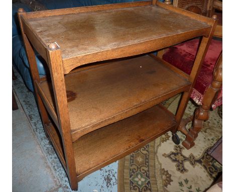 Light oak three tier trolley 