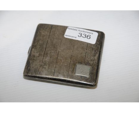 Silver hallmarked cigarette case with engine turned decoration