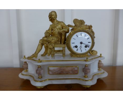 A 19th Century French marble and gilt metal mantel clock