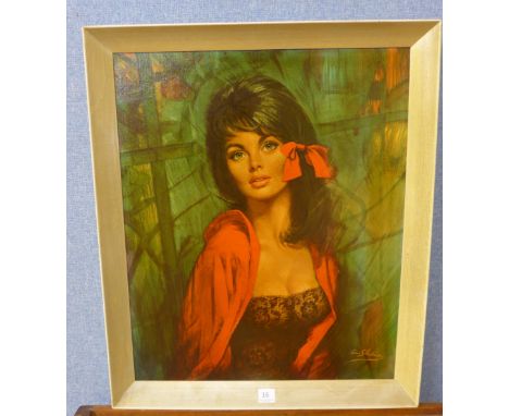 A 1960's Loui Shapner print of a lady