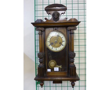 A 19th Century beech Vienna wall clock