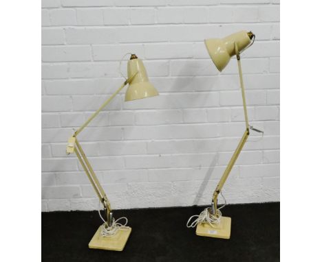 Pair of vintage cream Herbert Terry angle poise lamps, (2) 