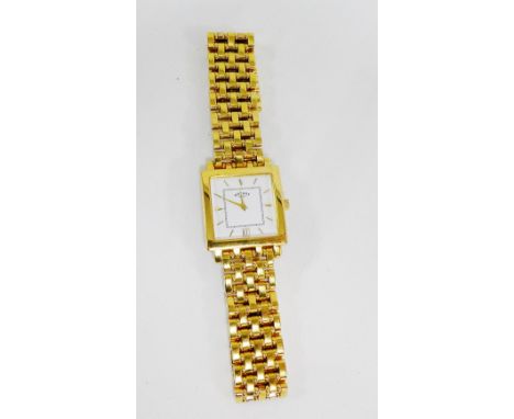 Gents gold plated Rotary wristwatch on bracelet strap 
