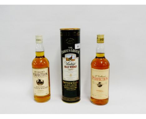Whisky to include two bottles of McCallum's Perfection, both 40% vol, 75cl, together with a vintage malt whisky 1987, Famous 