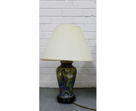 Modern Chinoiserie table lamp and shade