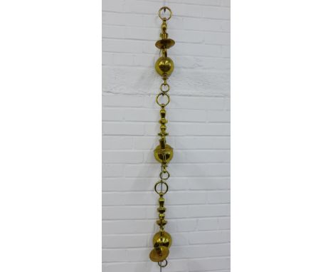 Set of three brass light fittings, (3) 