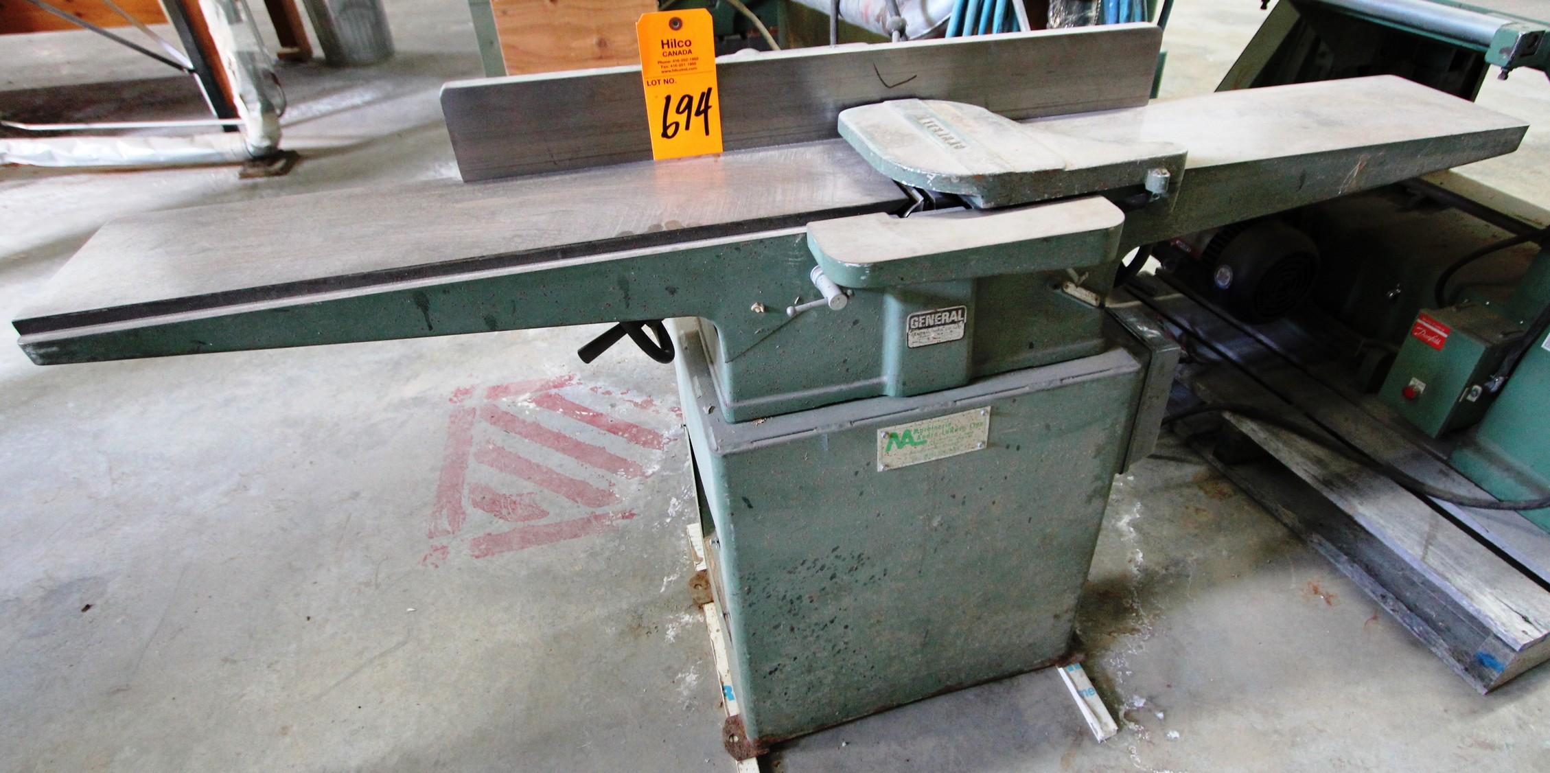 General Model 480 Jointer; Serial Number W2199