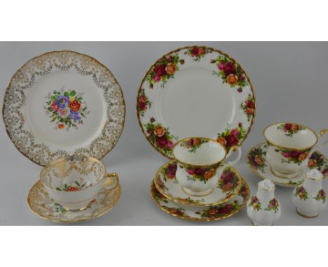 A Royal Albert 'Old Country Rose' part tea service together with another part service, (qty)