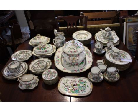 An extensive Johnson's/Coalport Indian Tree dinner and tea service comprising over eighty pieces including soup tureen, servi