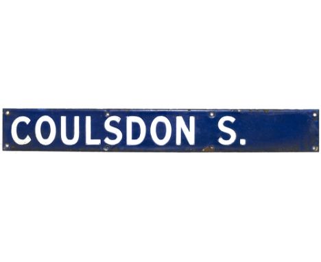 Southern Railway destination board enamel COULSDON S. from the departure board at either Charing Cross or Victoria station. I