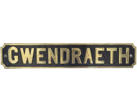 Nameplate GWENDRAETH ex BURRY PORT &amp; GWENDRAETH VALLEY 0-6-0T built by Avonside Engine Company in 1906 as works number 15