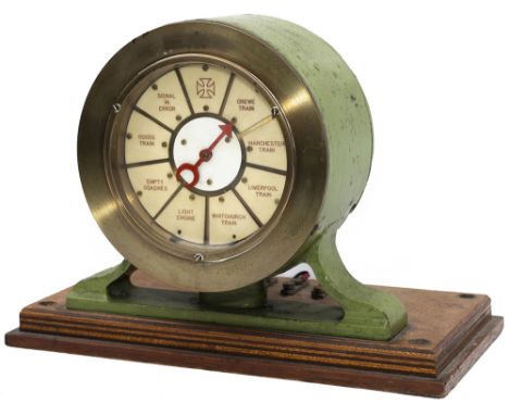 London &amp; North Western Railway Fletchers Train Describer receiving instrument in good original condition with Ivorine pla