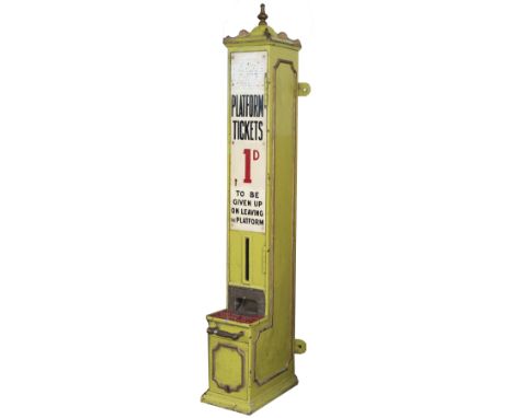 London and South Western Railway cast iron platform ticket machine complete with later British Transport Commission front scr