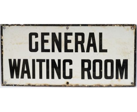 South Eastern &amp; Chatham Railway enamel doorplate GENERAL WAITING ROOM. In very good condition measures 17.25in x 8in.