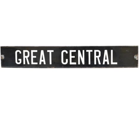 Baker Street &amp; Waterloo Rly non stopping stock enamel destination board, GREAT CENTRAL. Marylebone tube station opened on