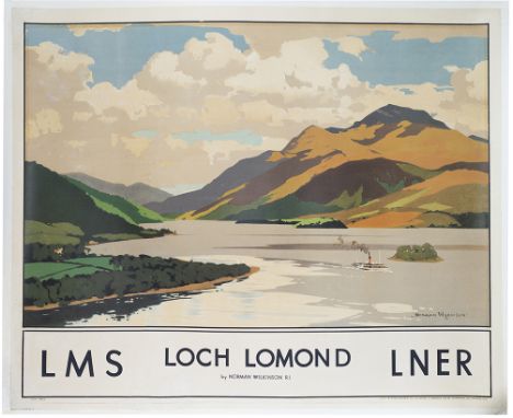 Poster LMS LNER LOCH LOMOND by Norman Wilkinson RI. Quad Royal trimmed to 48in x 39in. In very good condition professionally 