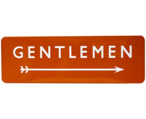 BR(NE) FF enamel railway station sign GENTLEMEN with right facing arrow. In excellent condition with three very small edge ch