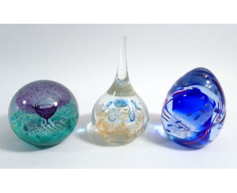 Two Caithness glass paperweights and one other 
