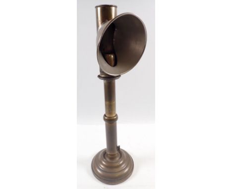 A brass lace makers candle lamp, 39cm tall