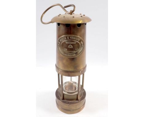 A brass miners lamp by C Thomas &amp; Williams 