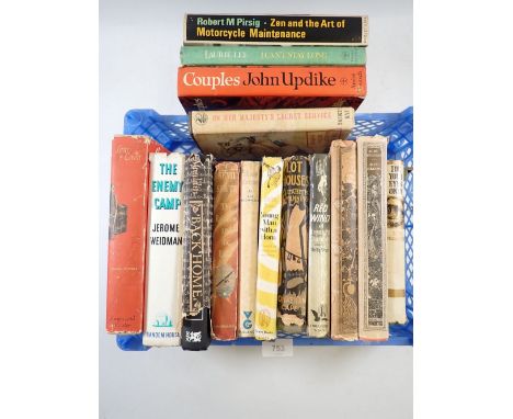 A box of vintage first edition books including James Bond For Your Eyes Only, by Ian Flemming