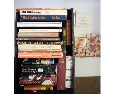 A box of vintage cookery books 