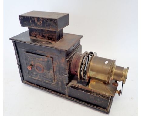 A Victorian magic lantern case 